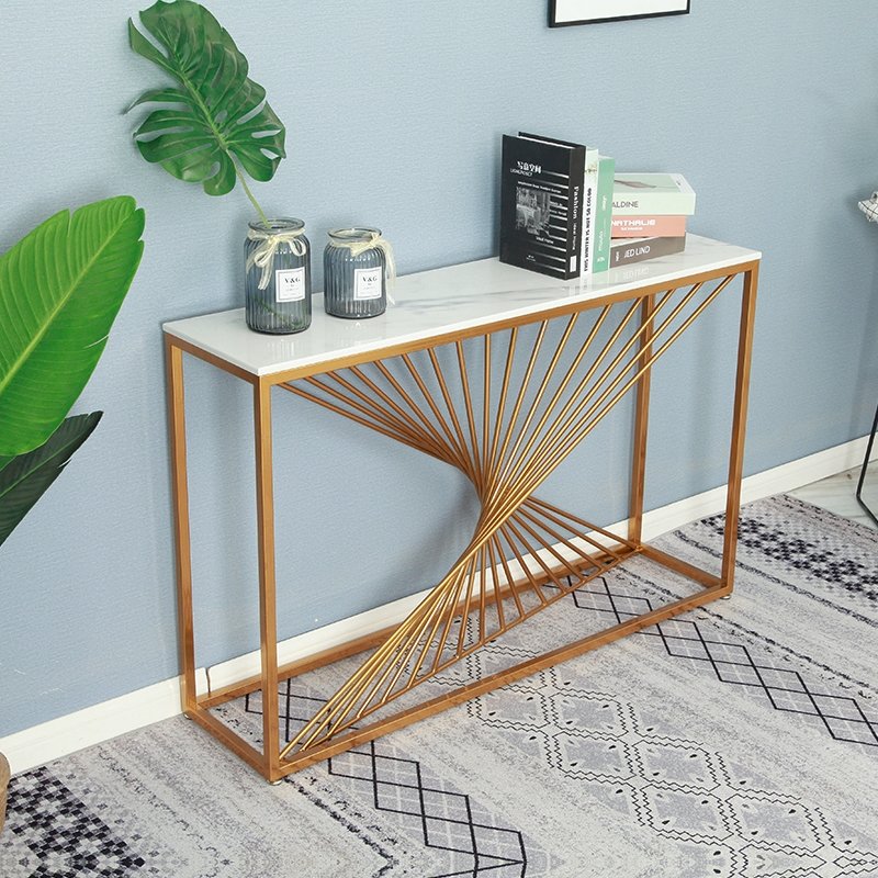 Streamline wooden console table