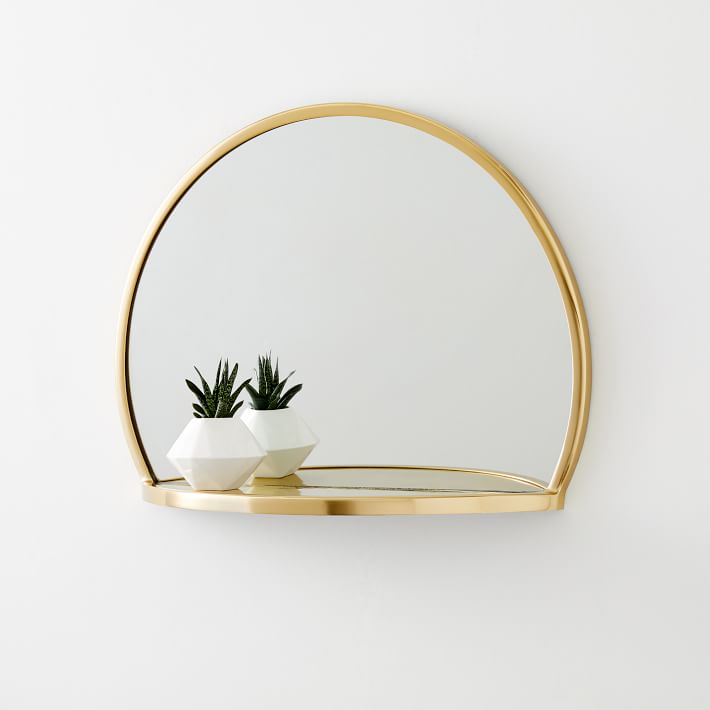 Half circle decorative mirror