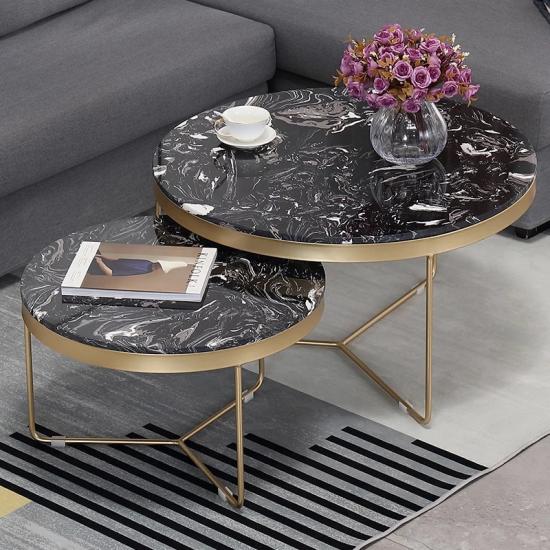 Set of 2 marble coffee table