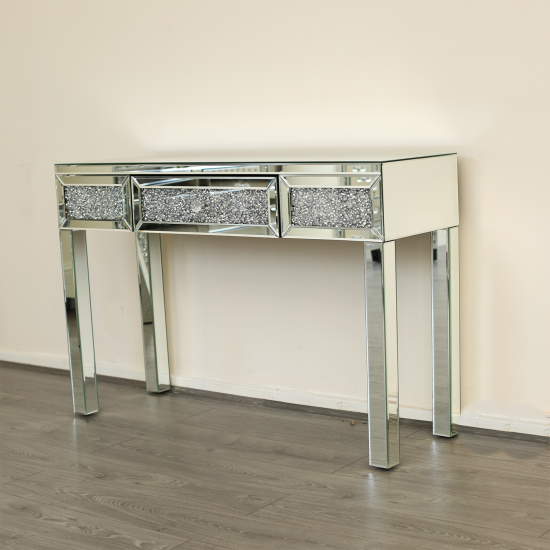 Mirrored console table with mirror
