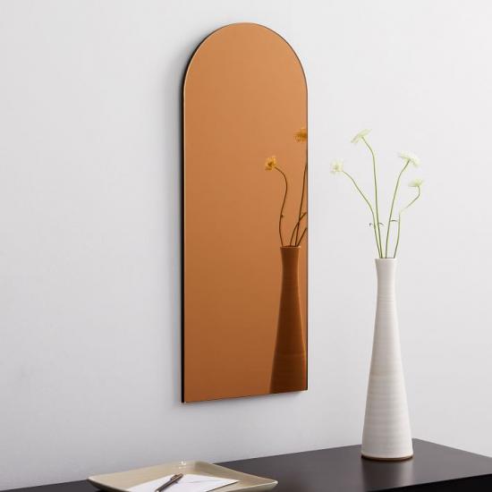Large frameless wall mirror