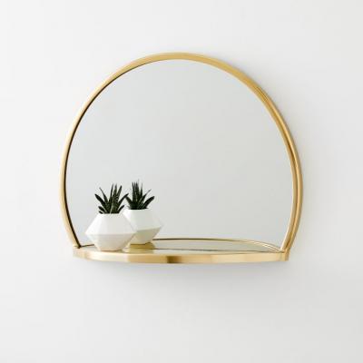 Half circle metal mirror