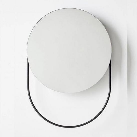 Matte round mirror