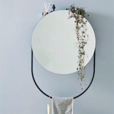 Matte round mirror