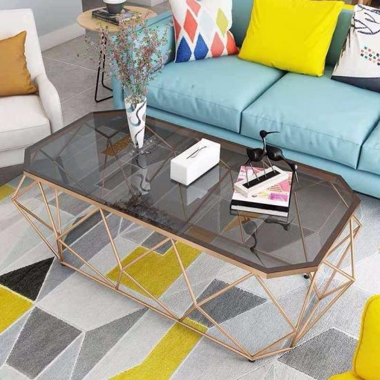 Marble center table with metal leg