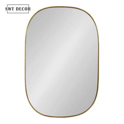 Gold wall oval mirror