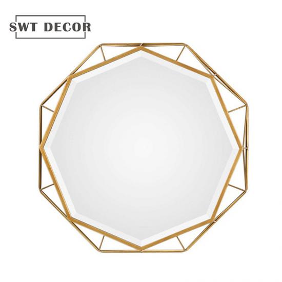Gold wall mounted mirror