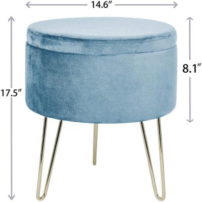 Fabric round ottoman